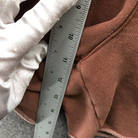 TNA Cozy Fleece Boyfriend Sweat Shorts Womens M Tan Brown High Rise Cutoff - Picture 4 of 8